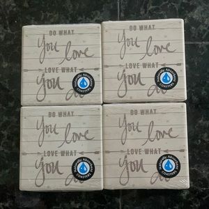 4 Ceramic —-Do you love what you do? Coasters. NWT